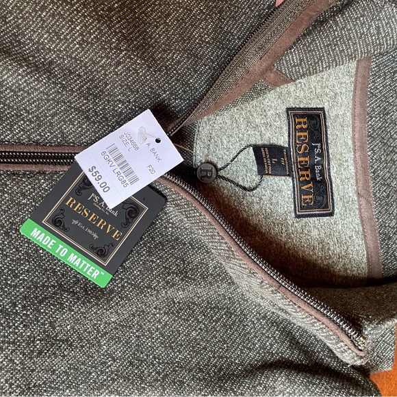 Jos A Bank    Traditional Fit Cotton 3/4 zip sweater - Picture 3 of 5